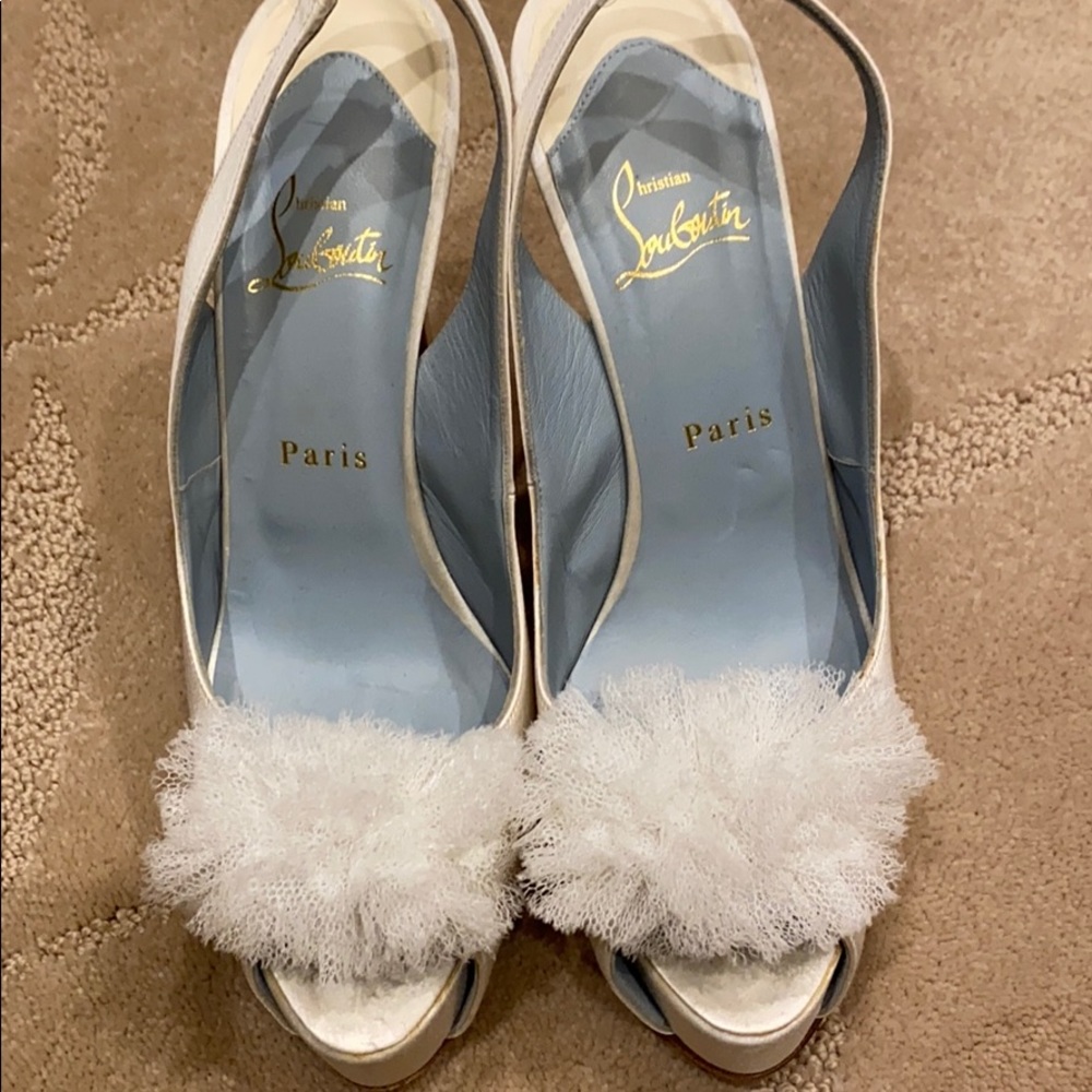 Christian Louboutin white wedding shoes